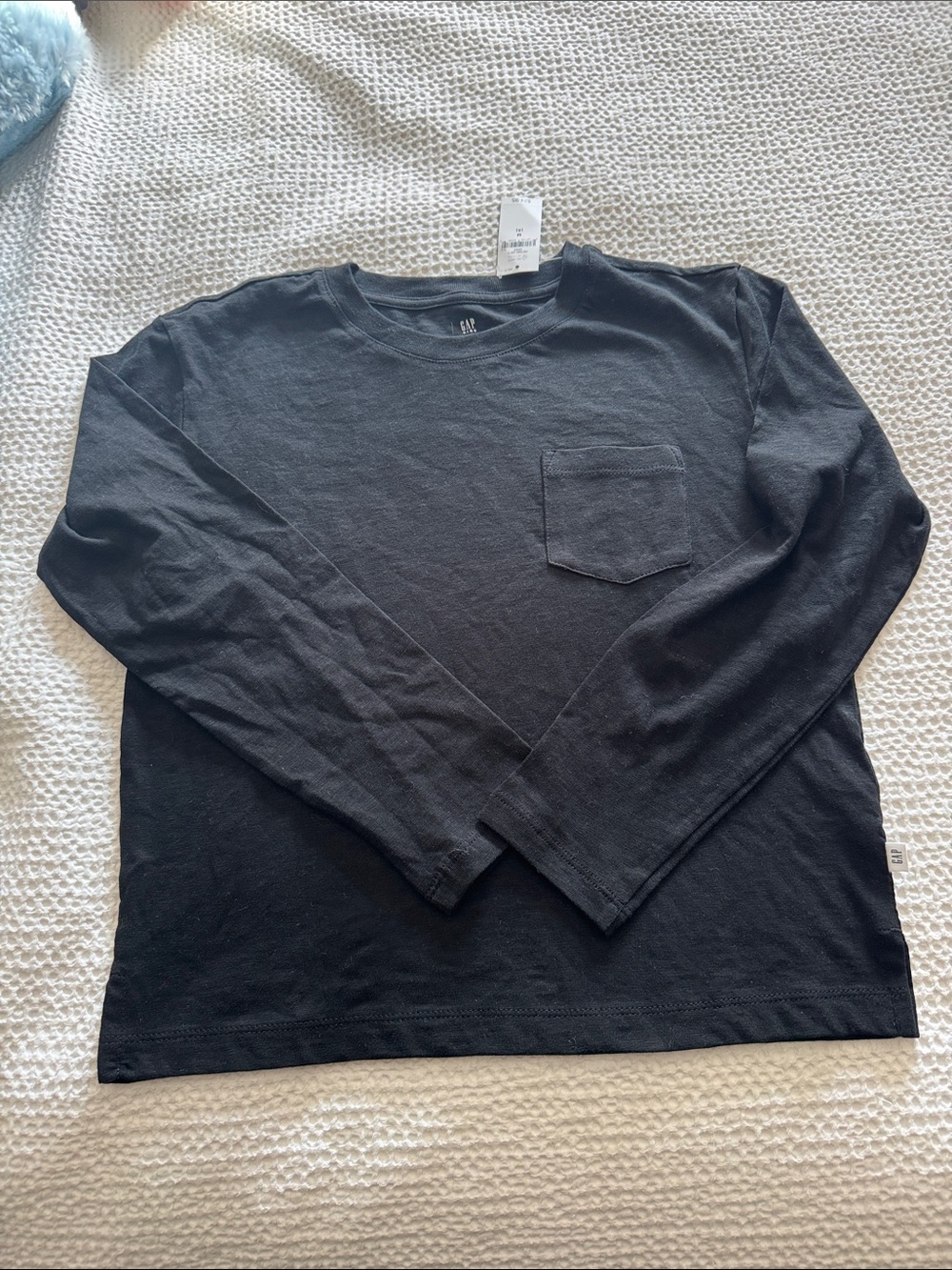 Girls Long-Sleeve Pocket T-Shirt - Black